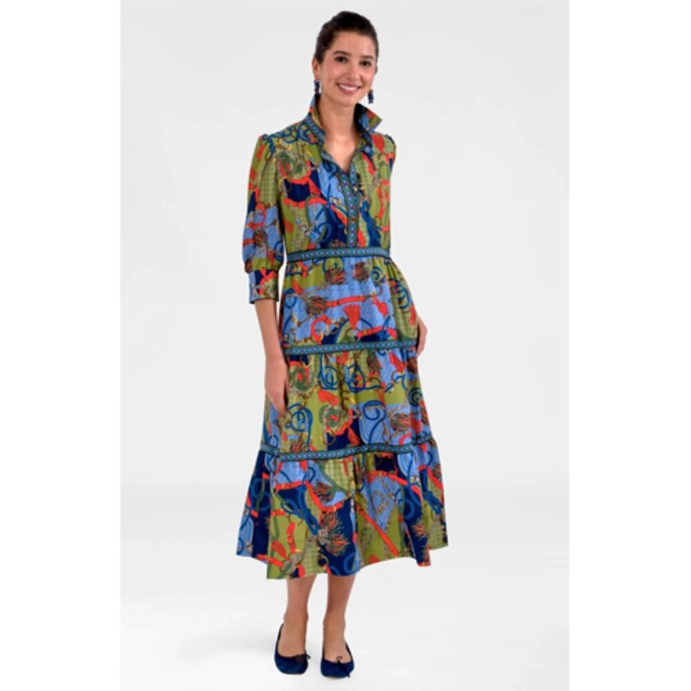 Gretchen Scott Damsel Olive Ditto Print Maxi Dress Large NEW NWT - Picture 2 of 9